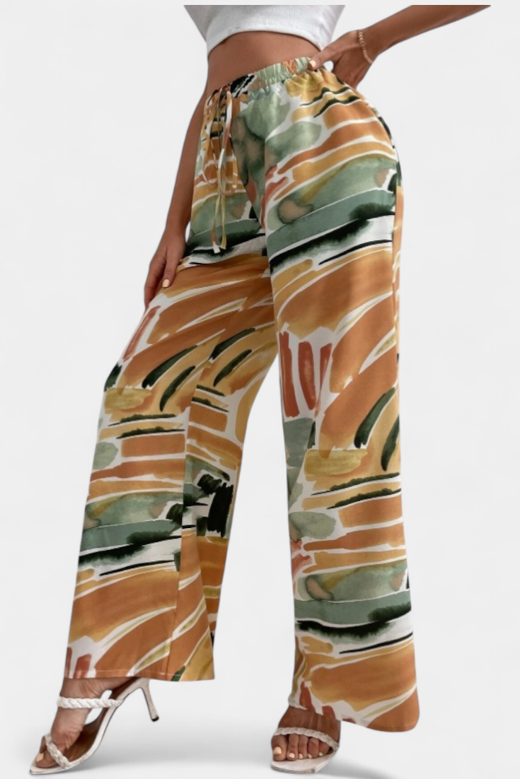 Senda | Pantalons à Jambes Amples avec Imprimé Abstrait