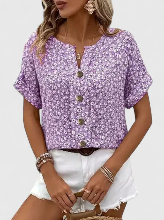 Sabine | Top Floral Élegant d'Été