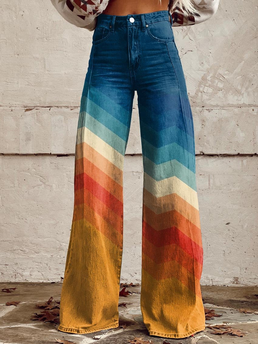 Lea | Pantalon Retro Zigzag Élégant