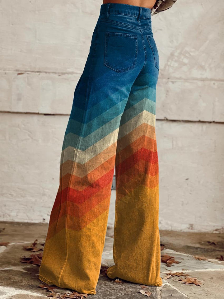 Lea | Pantalon Retro Zigzag Élégant