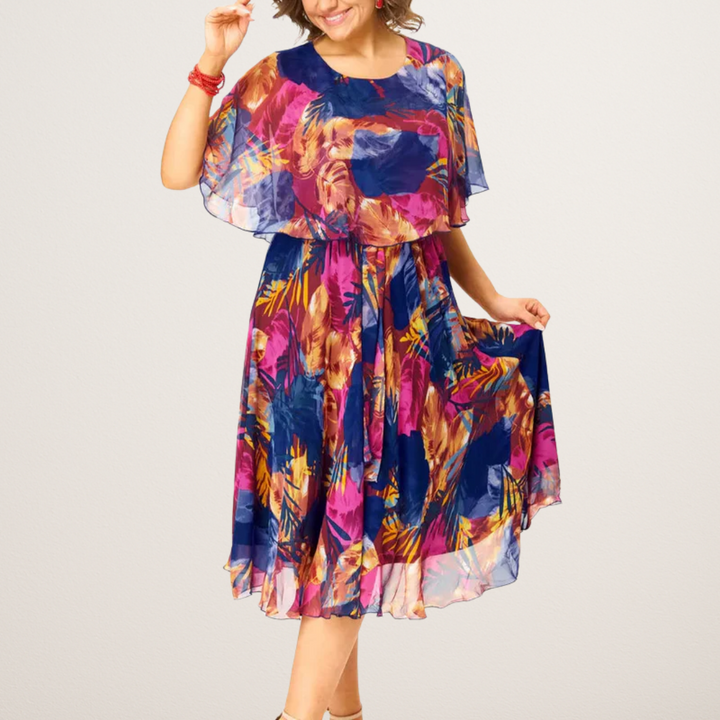 Barbara | Robe Midi en Chiffon Fluide