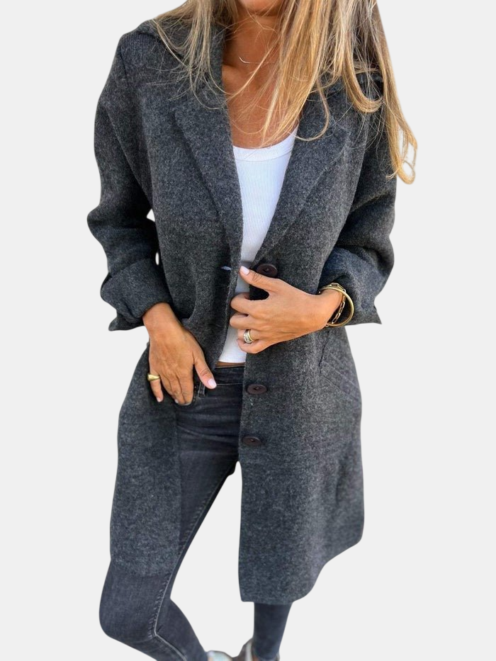 Teresa | Manteau avec Col Revers et Boutons Frontaux