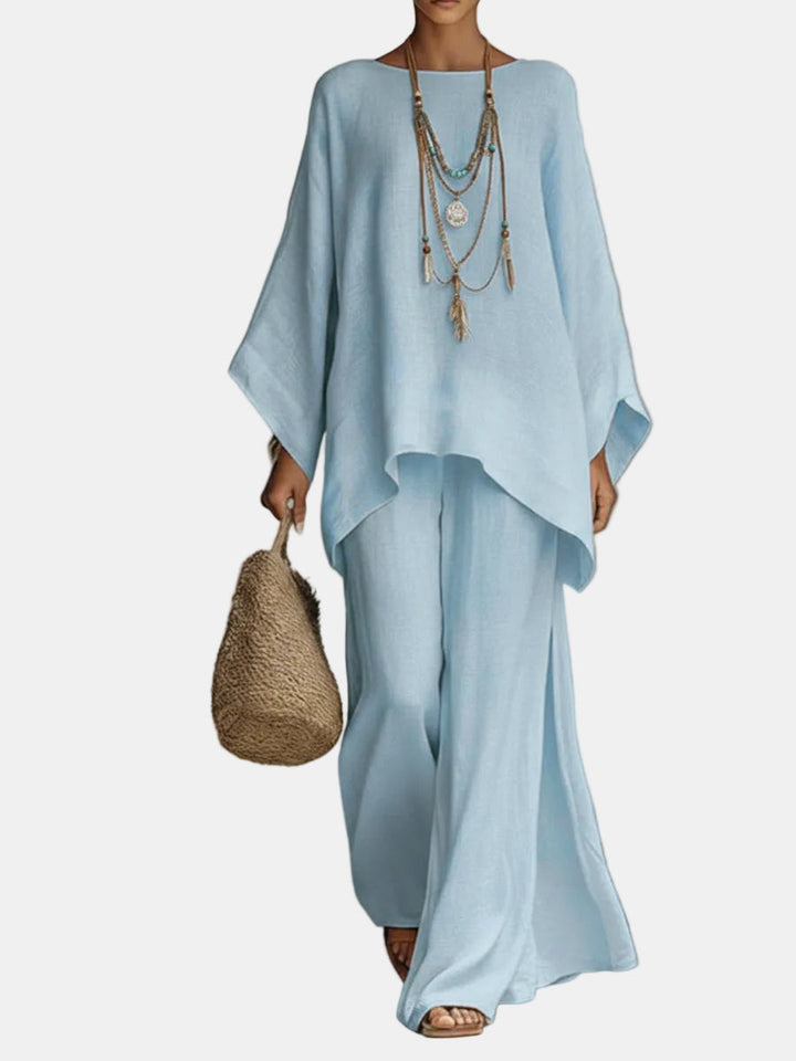 Celine | Ensemble Élégant en Lin à Deux Pièces
