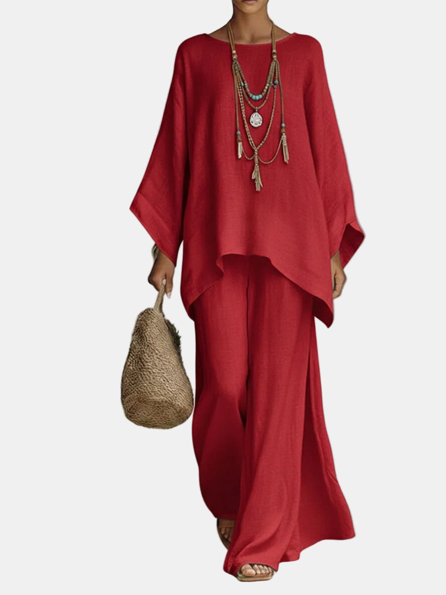 Celine | Ensemble Élégant en Lin à Deux Pièces