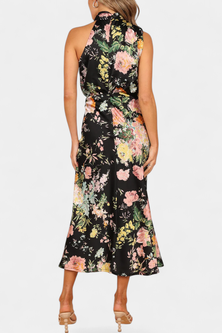 Aitana | Robe Maxi Florale à Col Halter