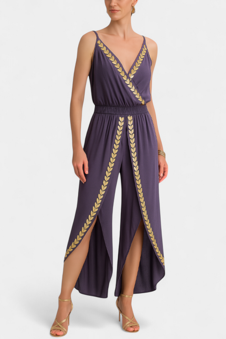 Donatila | Mono Unique avec Détails Dorés et Jambes Ouvertes