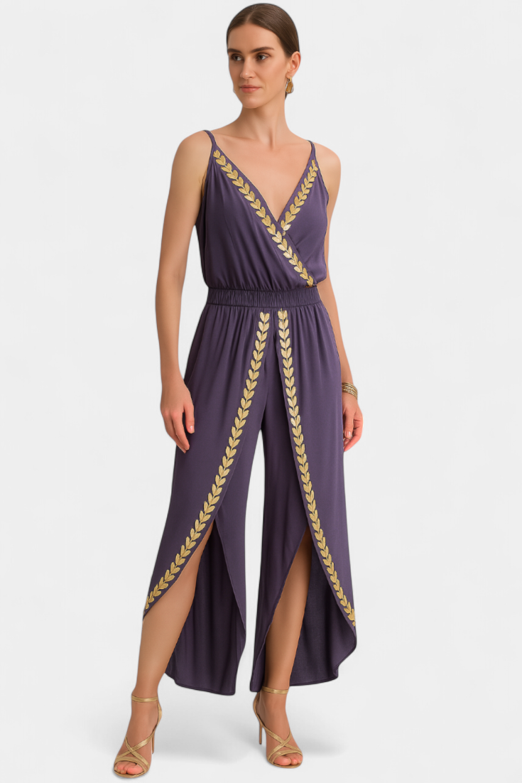 Donatila | Mono Unique avec Détails Dorés et Jambes Ouvertes