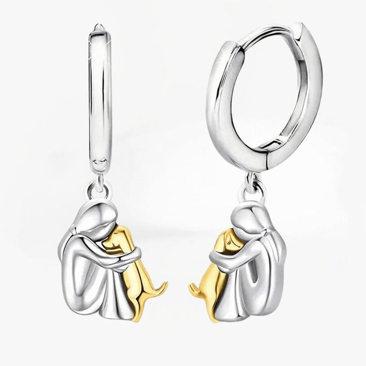 Ginny | Boucles d'Oreilles avec Icône de Chien (Fermeture Ronde)