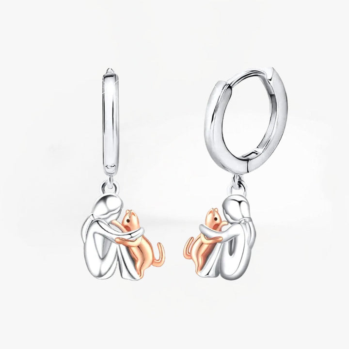 Lily | Boucles d'Oreilles Icône de Chat (Fermoir Rond)