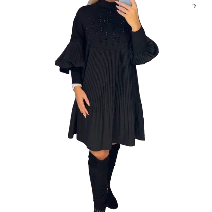 Luna™ | Élégant Robe Plissée avec Manches Bouffantes