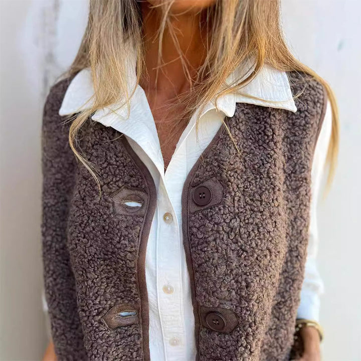 Alicia | Gilet court chaud d'automne avec boutons